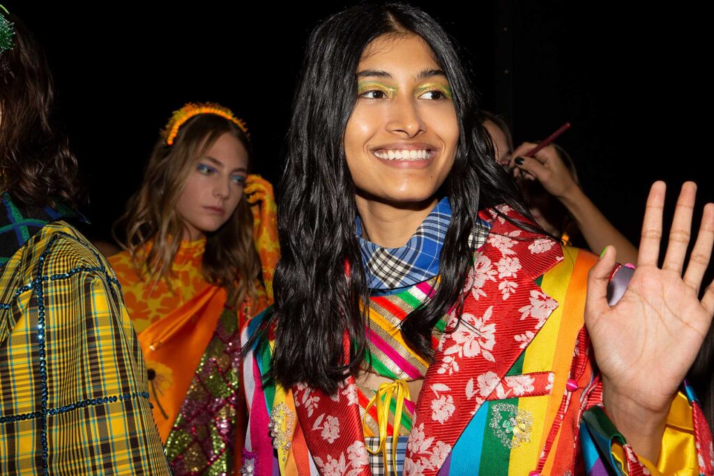 Models backstage Milan Fashion Week 2019/2020. Photo: Charlotte Mesman