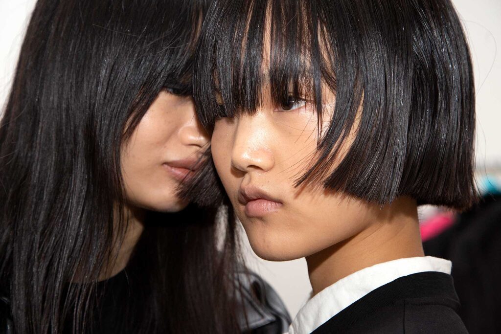 Models backstage at the Milan Fashion Week. Photo: Charlotte Mesman